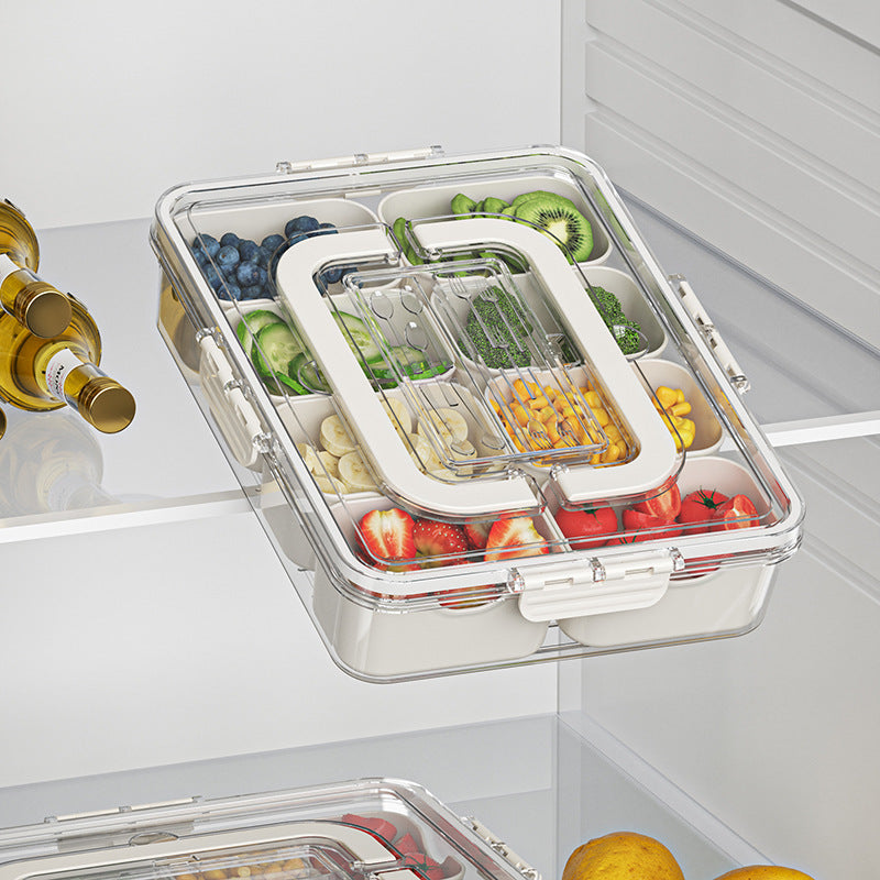 8 Grids Divided Serving Tray Fruits Snack Box Organizer