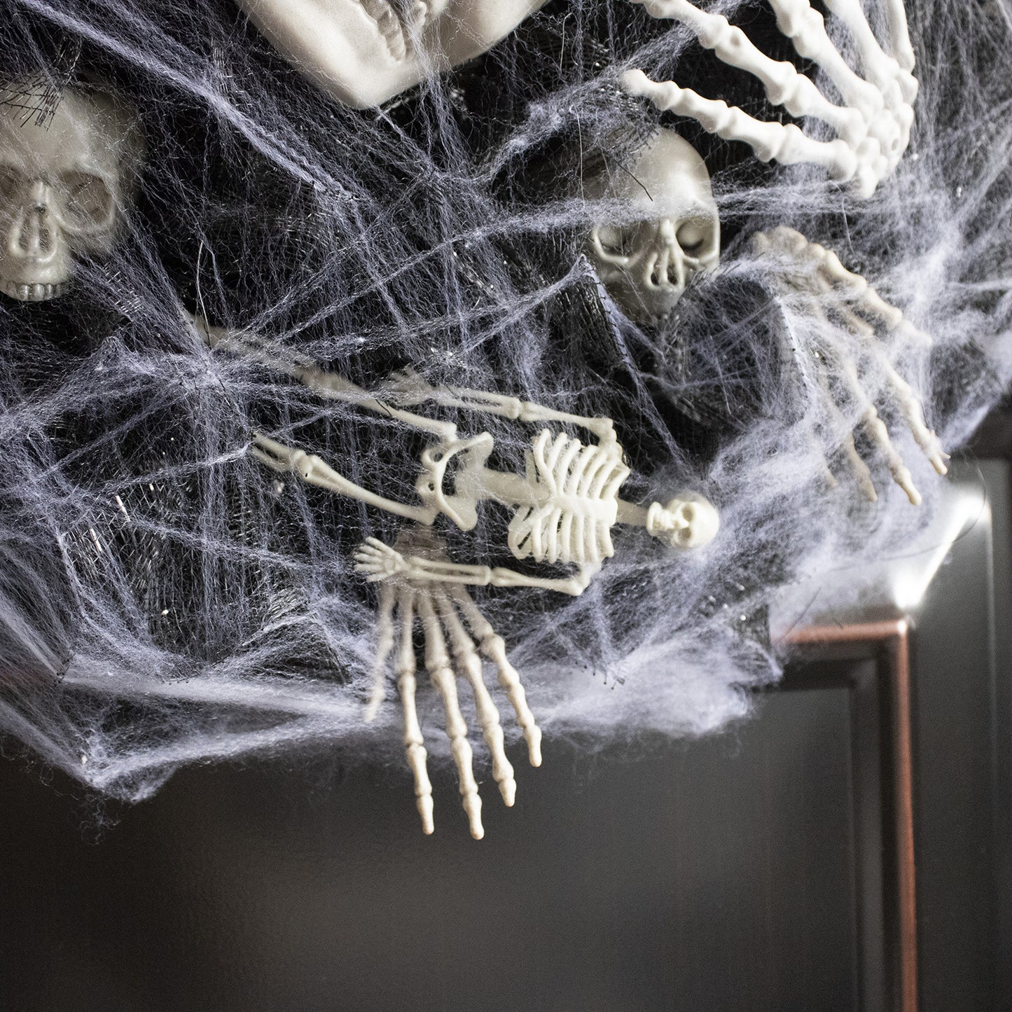 Halloween Black Mesh Skull Garland Party Layout Props