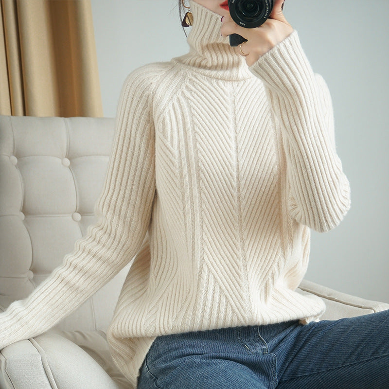 Turtleneck Wool Sweater Women's Pullover Long-sleeved Knitted Sweater