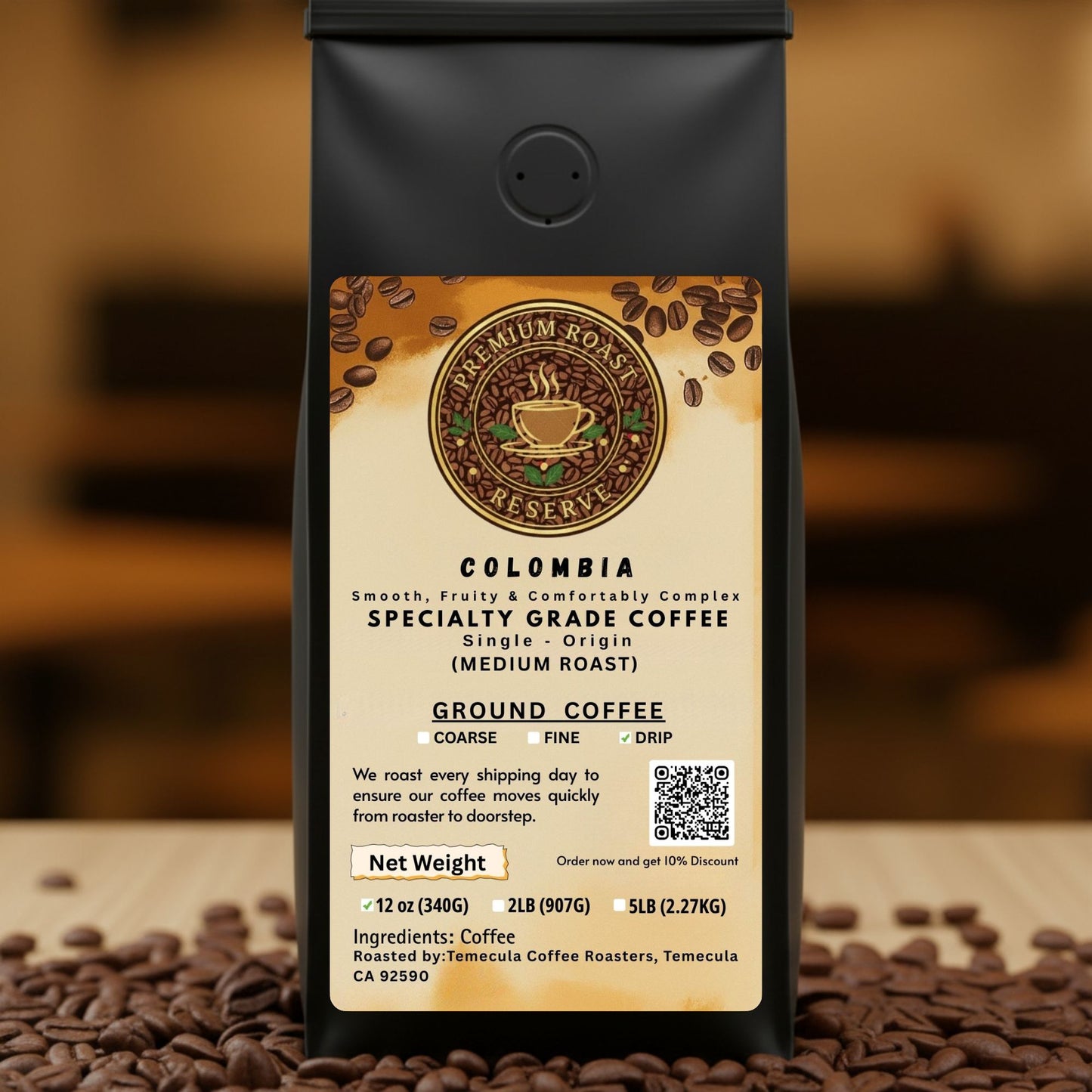 Colombia -  Medium Roast Single Origin Coffee