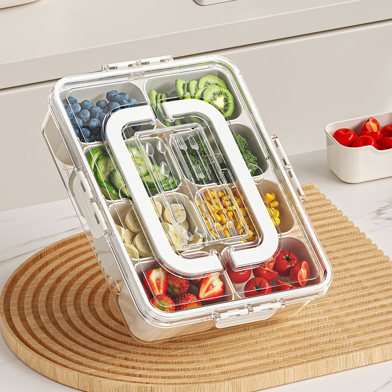 8 Grids Divided Serving Tray Fruits Snack Box Organizer