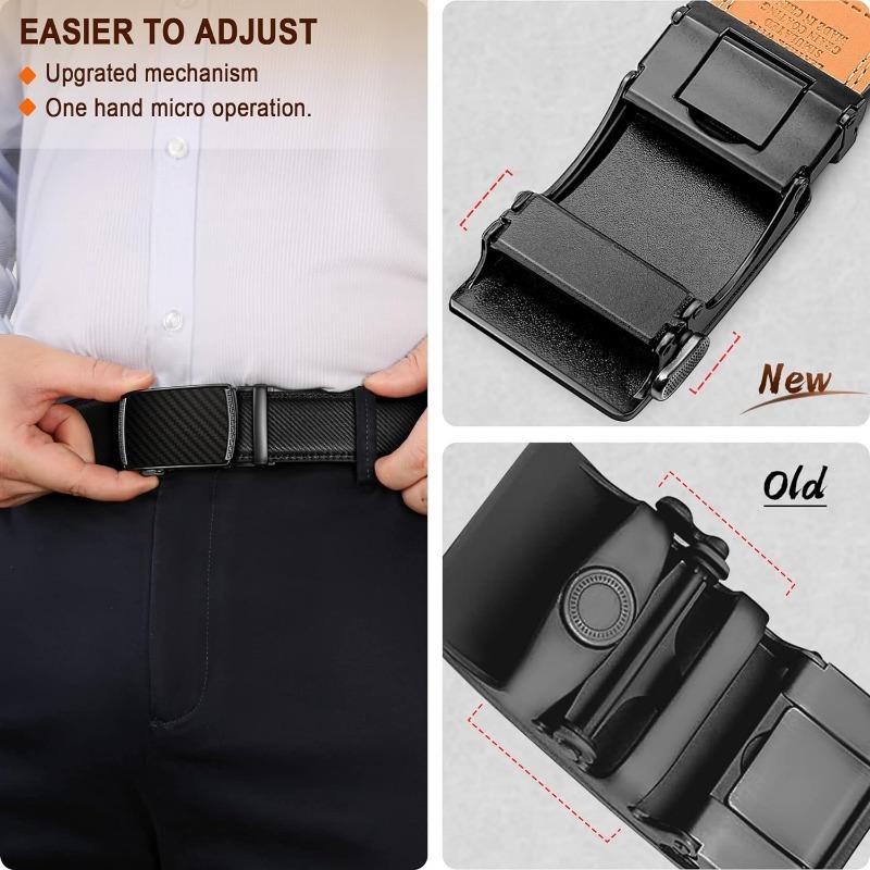 Men's Premium Leather  Automatic Buckle Adjustable Ratchet Belt