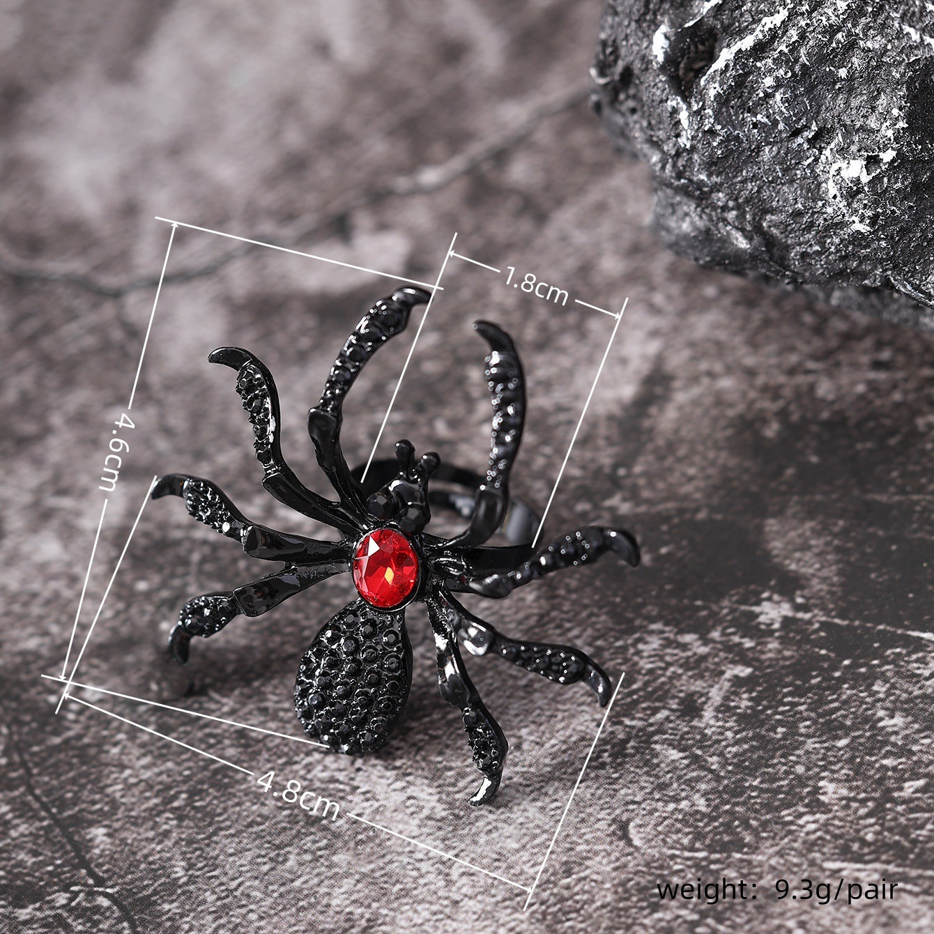 Halloween Spider Ring With Rhinestone Ins Personality Fashion