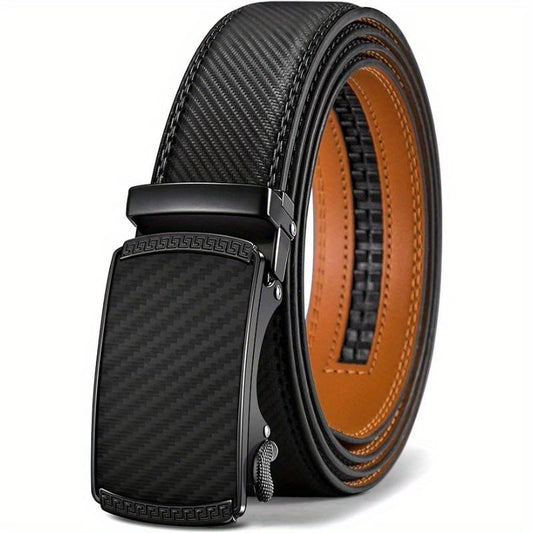 Men's Premium Leather  Automatic Buckle Adjustable Ratchet Belt