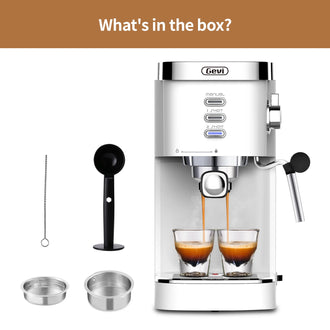 20 Bar Espresso Machine, Coffee Maker with Milk Frother，White